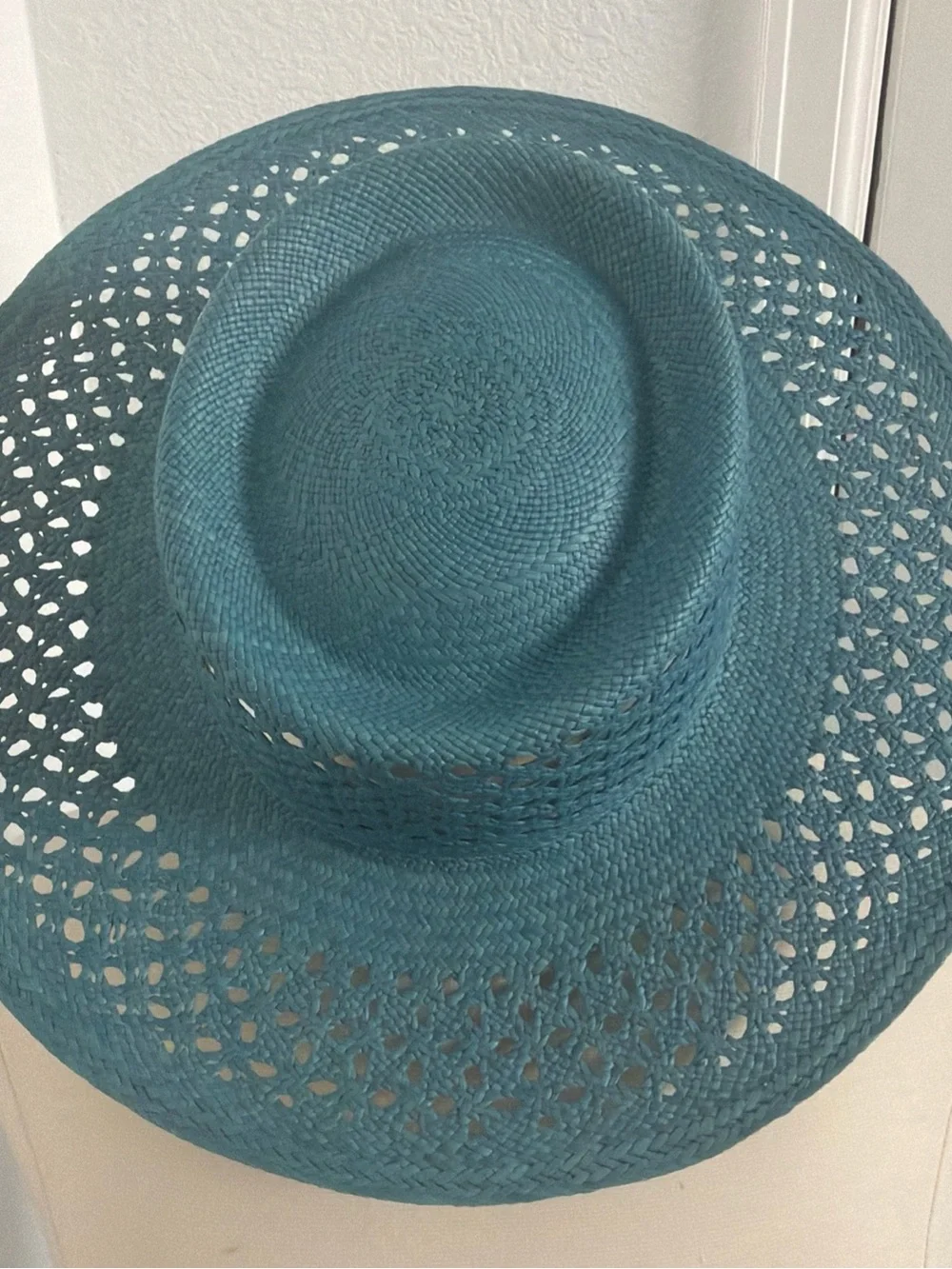 Teal Wide-Brim Woven Sun Hat - Women Accessories